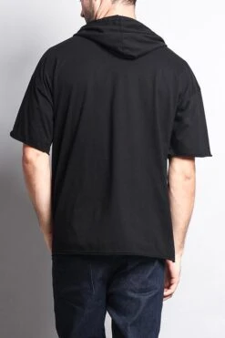 Men's Over Sized Hooded T-Shirt 26 Men's Over Sized Hooded T-Shirt -Victorious TS7065 BLK 3