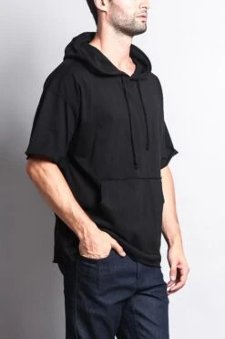 Men's Over Sized Hooded T-Shirt 27 Men's Over Sized Hooded T-Shirt -Victorious TS7065 BLK 4