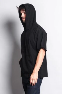 Men's Over Sized Hooded T-Shirt 29 Men's Over Sized Hooded T-Shirt -Victorious TS7065 BLK 6