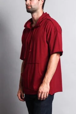 Men's Over Sized Hooded T-Shirt 32 Men's Over Sized Hooded T-Shirt -Victorious TS7065 BRG 2