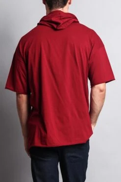 Men's Over Sized Hooded T-Shirt 33 Men's Over Sized Hooded T-Shirt -Victorious TS7065 BRG 3