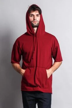 Men's Over Sized Hooded T-Shirt 36 Men's Over Sized Hooded T-Shirt -Victorious TS7065 BRG 6