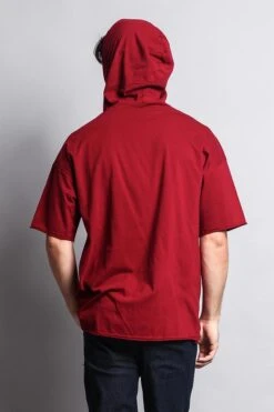 Men's Over Sized Hooded T-Shirt 37 Men's Over Sized Hooded T-Shirt -Victorious TS7065 BRG 7