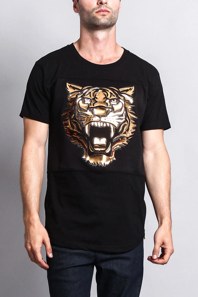 3D Metallic Embossed Tiger T-Shirt 3 3D Metallic Embossed Tiger T-Shirt