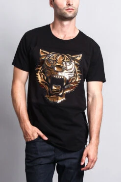 3D Metallic Embossed Tiger T-Shirt 26 3D Metallic Embossed Tiger T-Shirt -Victorious TS7075 BLG 5