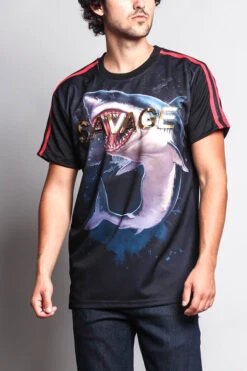 Men's Savage Shark T-Shirt -Victorious TS7161 BLK 5