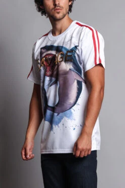 Men's Savage Shark T-Shirt -Victorious TS7161 WHT 2
