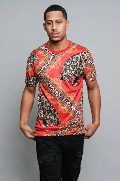 Crystal Leopard T-Shirt -Victorious TS7288 RED 5