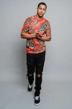 Crystal Leopard T-Shirt -Victorious TS7288 RED 6