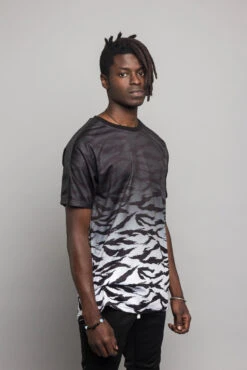 Dip Dye Gradient Tiger T-Shirt -Victorious TS7311 BLK 4