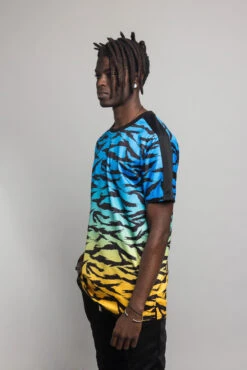 Dip Dye Gradient Tiger T-Shirt -Victorious TS7311 BLU 2