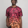 Dip Dye Gradient Tiger T-Shirt -Victorious TS7311 RED 1