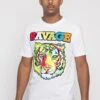 Colorful Chenille Patched Savage Tiger T-Shirt 2 Colorful Chenille Patched Savage Tiger T-Shirt -Victorious TS7317 WHT 1