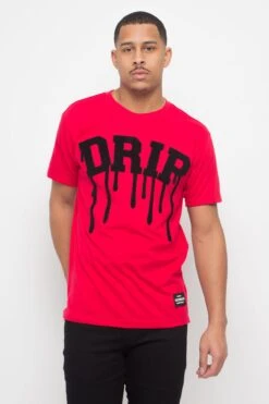 Chenille Patch Drip T-Shirt 22 Chenille Patch Drip T-Shirt -Victorious TS7344 RED 1