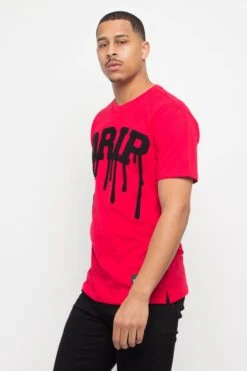 Chenille Patch Drip T-Shirt 23 Chenille Patch Drip T-Shirt -Victorious TS7344 RED 2