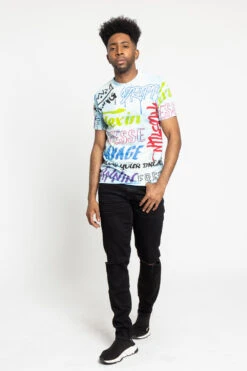 Tie Dye Graffiti T-Shirt -Victorious TS7351 BLU 5