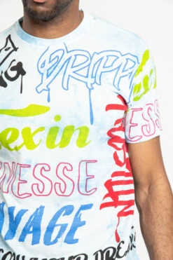 Tie Dye Graffiti T-Shirt -Victorious TS7351 BLU 6