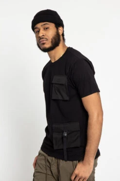 Double Pocket Utility T-Shirt -Victorious TS7355 BLK 2