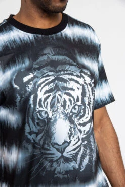 Horizontal Stripe Dyed Tiger T-Shirt 13 Horizontal Stripe Dyed Tiger T-Shirt -Victorious TS7363 BLK 6