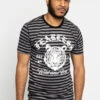 Horizontal Striped Fearless Tiger T-Shirt -Victorious TS7369 BLK 1