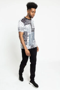 Multi Color Bandana T-Shirt -Victorious TS7377 BLK 5