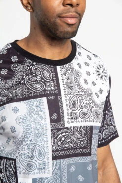 Multi Color Bandana T-Shirt -Victorious TS7377 BLK 6