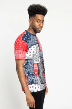 Multi Color Bandana T-Shirt -Victorious TS7377 RED 4