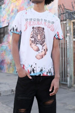 Fearless Tiger Graffiti T-Shirt -Victorious TS7385 WHT 1