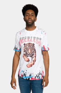Fearless Tiger Graffiti T-Shirt -Victorious TS7385 WHT 1 a0106060 ad09 4f6d 9172 ee3048d653c0