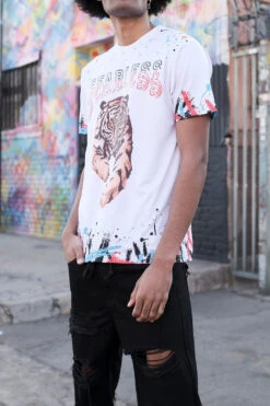 Fearless Tiger Graffiti T-Shirt -Victorious TS7385 WHT 2