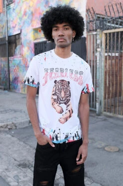 Fearless Tiger Graffiti T-Shirt -Victorious TS7385 WHT 3