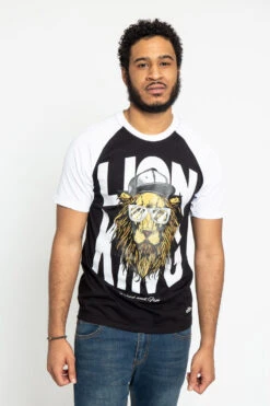 Raglan Lion King T-Shirt -Victorious TS7386 BLK 1