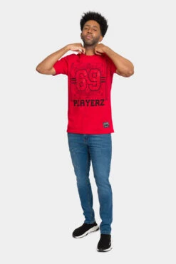 Rhinestone Studded 69 Playerz T-Shirt 36 Rhinestone Studded 69 Playerz T-Shirt -Victorious TS7399 RED 5