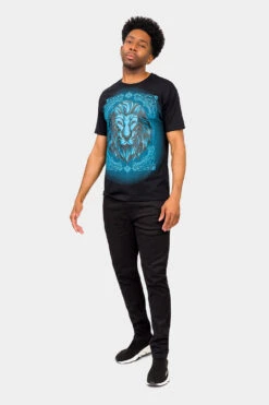 Paisley Print Embossed Lion T-Shirt -Victorious TS7408 BMD 5