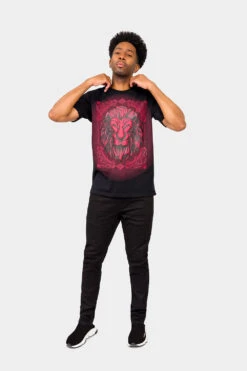 Paisley Print Embossed Lion T-Shirt -Victorious TS7408 BRD 5