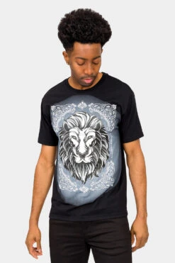 Paisley Print Embossed Lion T-Shirt -Victorious TS7408 BWT 1