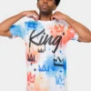 Paint Wash Crowned King T-Shirt 1 Paint Wash Crowned King T-Shirt -Victorious TS7415 WHT 1