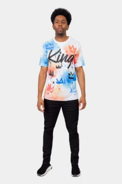 Paint Wash Crowned King T-Shirt 11 Paint Wash Crowned King T-Shirt -Victorious TS7415 WHT 5