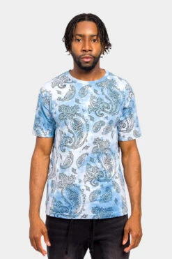 Bandana Paisley Tie Dye Shirt -Victorious TS7427 BLU 1