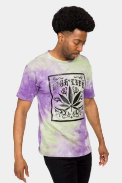 High Life Tie Dye T-Shirt -Victorious TS7440 PUR 4