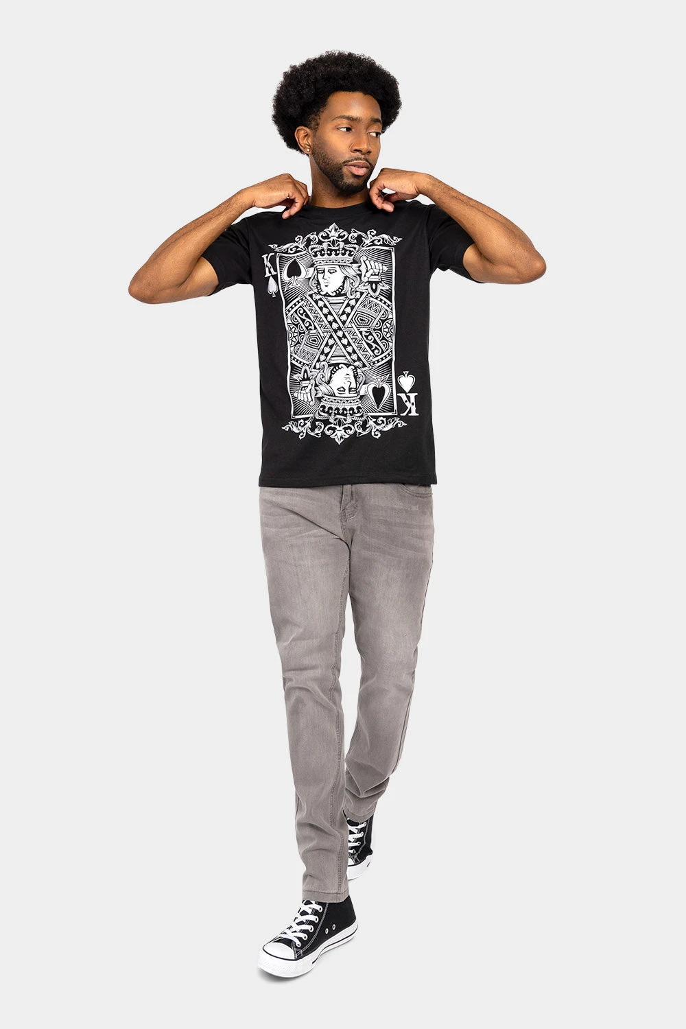 Rhinestone Studded King Of Hearts T-Shirt 7 Rhinestone Studded King Of Hearts T-Shirt - Image 5