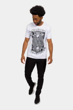 Rhinestone Studded King Of Hearts T-Shirt 21 Rhinestone Studded King Of Hearts T-Shirt -Victorious TS7455 WHT 5