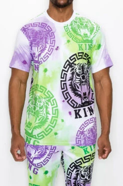Tie Dye King Tiger T-Shirt -Victorious TS7460 MIST 1
