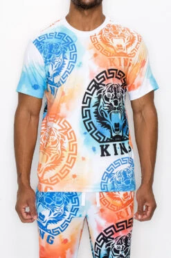 Tie Dye King Tiger T-Shirt -Victorious TS7460 SUNSET 1