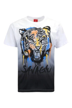 Savage Tiger Print T-Shirt -Victorious TS7469 BLK 1
