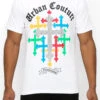 Crystal Embellished Cross Urban Couture T-Shirts -Victorious TS7473 WHT 1