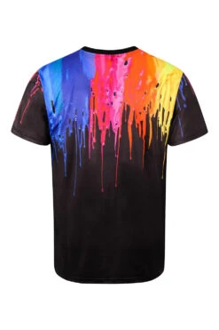 Men's Abstract Paint Drip Graphic T-Shirt 9 Men's Abstract Paint Drip Graphic T-Shirt -Victorious TS7477 BLK 2