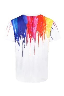 Men's Abstract Paint Drip Graphic T-Shirt 7 Men's Abstract Paint Drip Graphic T-Shirt -Victorious TS7477 WHT 2