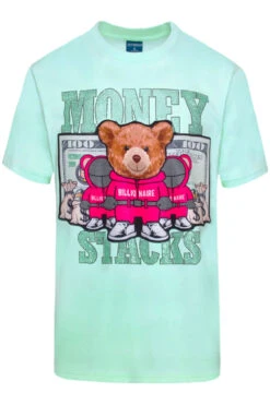 Money Stacks Crystal Embellished Bear T-Shirts 15 Money Stacks Crystal Embellished Bear T-Shirts -Victorious TS7492 MNT 1