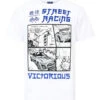 Men's Rubber Print Street Racing Graphic T-Shirt -Victorious TS7517 WHT 1